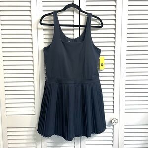 NWT All In Motion Pleated Active Dress Navy Blue Tank Skort Tennis UPF 50+ Sz XL